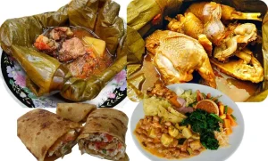 Variety of Ugandan local food